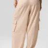 Linen Getaway Cargo Wide Leg Pant - Macadamia