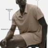 Linen Jersey Coastal Short Sleeve Polo - Gravel