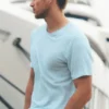 Linen Jersey Coastal Short Sleeve Tee - Seaside Blue
