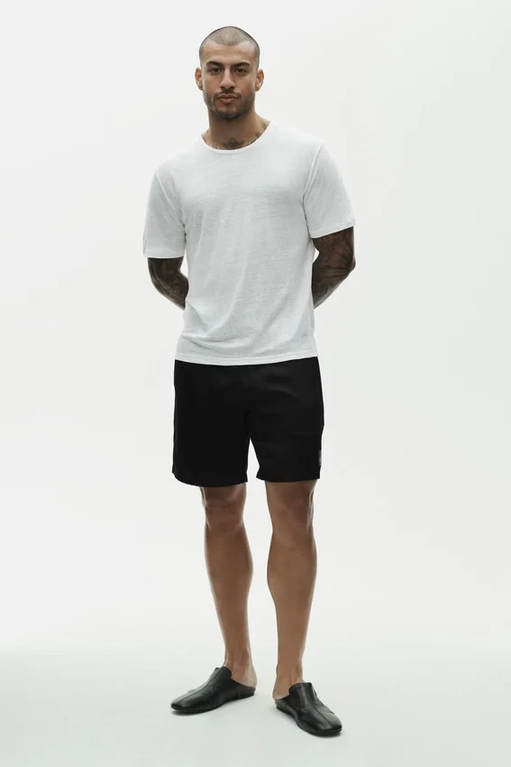 Linen Jersey Coastal Short Sleeve Tee - White