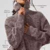 Marl Sweater 1/4 Zip Pullover - Mushroom Marl