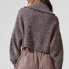 Marl Sweater 1/4 Zip Pullover - Mushroom Marl