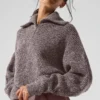 Marl Sweater 1/4 Zip Pullover - Mushroom Marl