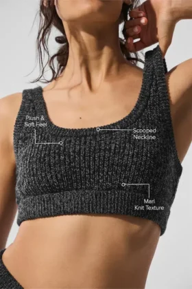 Marl Sweater Bra – Black Marl