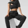 Marl Sweater Short Sleeve - Black Marl