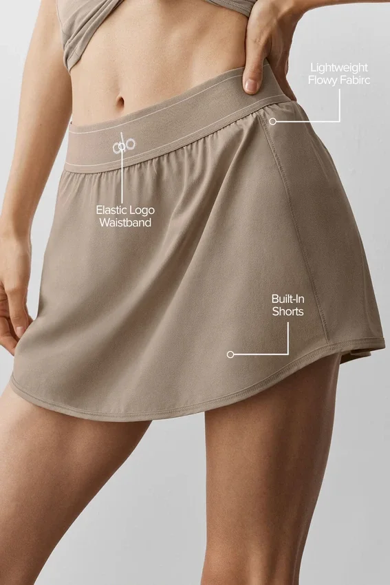 Match Point Tennis Skirt - Gravel