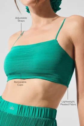 Micro Plisse Game on Bra – Spruce Green