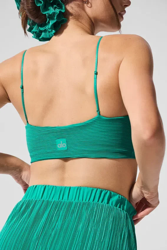 Micro Plisse Game on Bra - Spruce Green