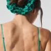 Micro Plisse Oversize Scrunchie - Spruce Green