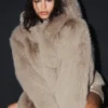 Opulent Faux Fur Statement Jacket - Oat