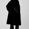 Oversized Faux Fur Trench - Black