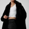 Oversized Faux Fur Trench - Black