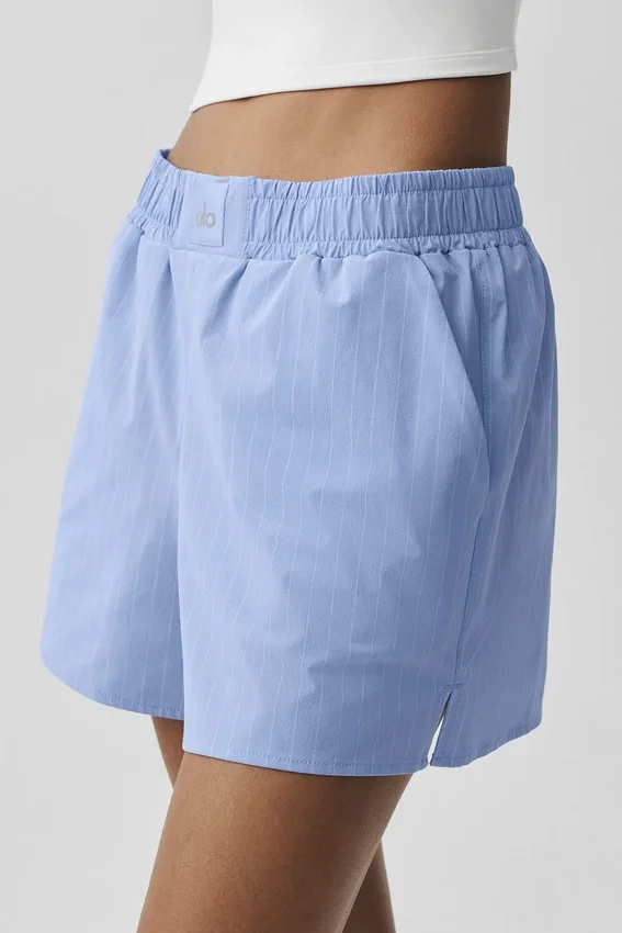 Pinstripe Daylight Boxer Short - Light Provence Blue/White