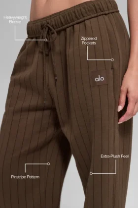 Pinstripe Straight Leg Sweatpant – Espresso Pinstripe