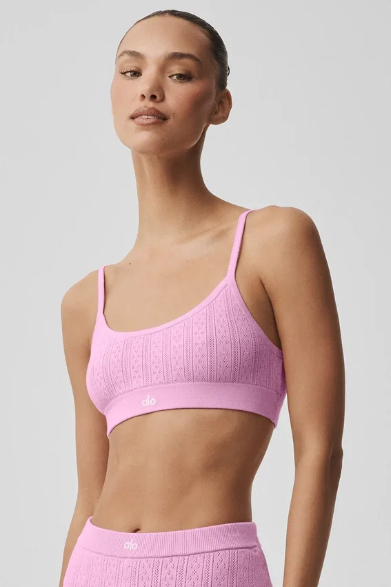 Pointelle Sweater Be Mine Bra - Candy Heart Pink