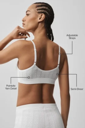 Pointelle Sweater Be Mine Bra – Semi Sheer White