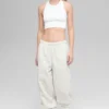 Polar Fleece High-Waist Retreat Jogger - White Heather Grey