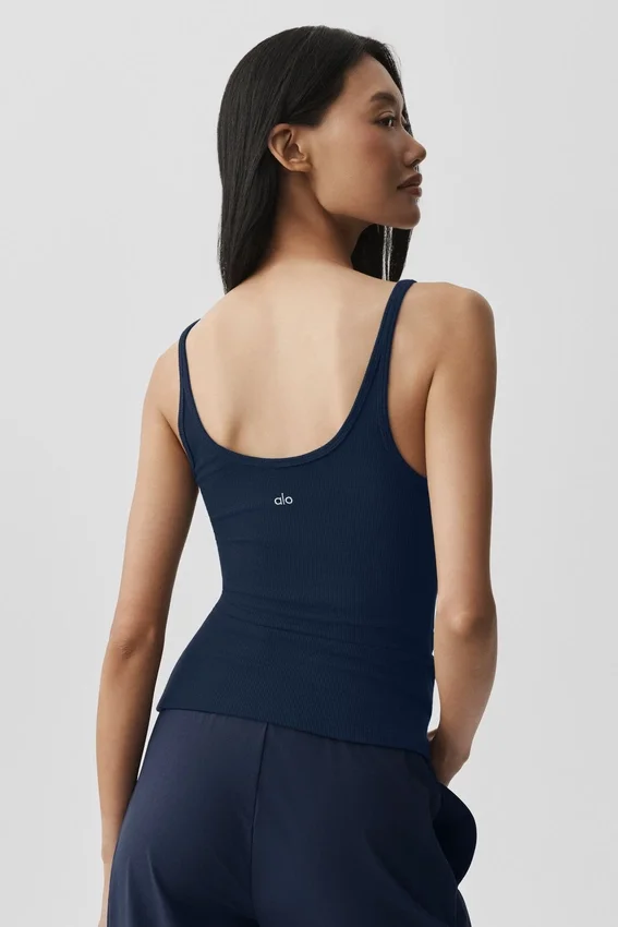 Ribbed Adore Tank - Navy