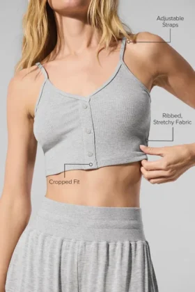 Ribbed Delicate Lounge Tank – Athletic Heather Grey