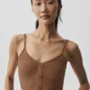 Ribbed Delicate Lounge Tank - Sun Kissed Brown