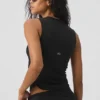 Ribbed En Pointe Tank - Black