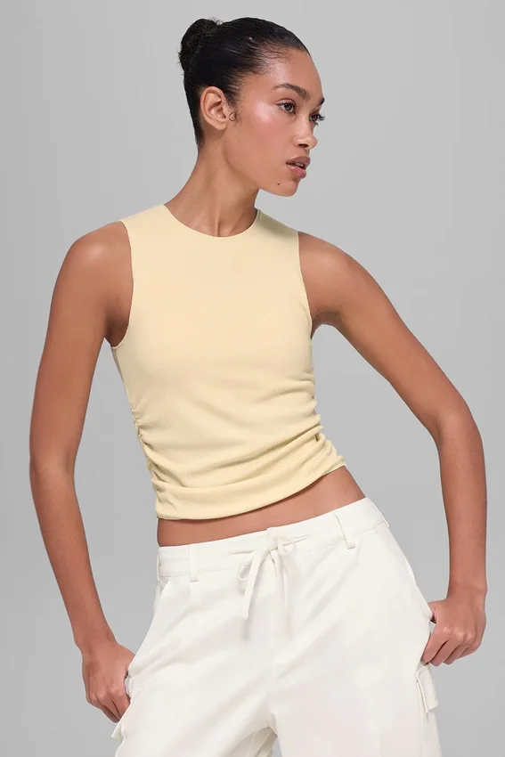 Ribbed En Pointe Tank - Candlelight Yellow