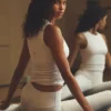 Ribbed En Pointe Tank - Ivory
