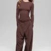 Ribbed Modal Long Sleeve - Brownstone