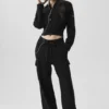 Scholar Knit High-Waist Cargo Pant - Black