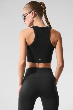 Seamless Delight High Neck Bra – Black