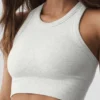 Seamless Delight High Neck Bra - White Heather