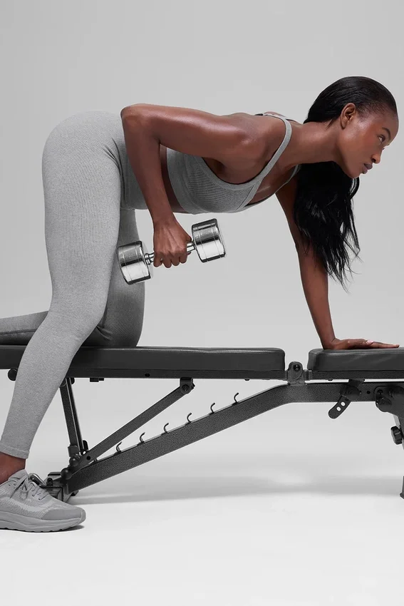 Seamless High-Waist Two Tone Rib Legging - Light Misty Grey Heather