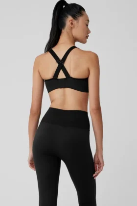 Seamless Ribbed Favorite Bra – Black