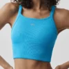 Seamless Ribbed Favorite Bra Tank - Azure Blue