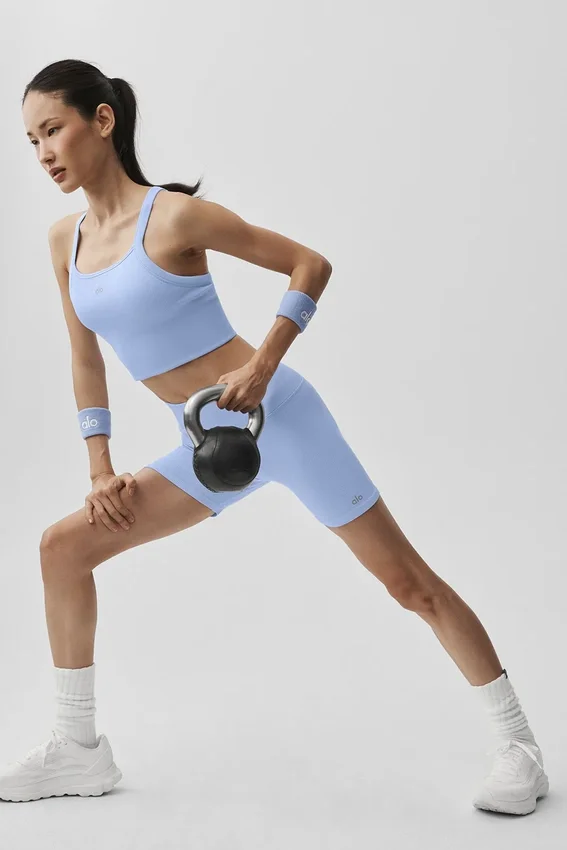 Seamless Ribbed Favorite Bra Tank - Light Provence Blue