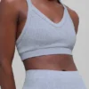 Seamless Two Tone Rib Bra - Winter Frost Heather