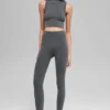 Seamless Two Tone Rib Hooded Vest - Dark Misty Grey Heather