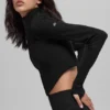 Seamless Two Tone Rib Jacket - Black