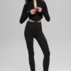 Seamless Two Tone Rib Jacket - Black