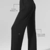 Semi-Sheer Delicate Lounge Flare Pant - Black