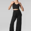 Semi-Sheer Delicate Lounge Flare Pant - Black