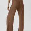 Semi-Sheer Delicate Lounge Flare Pant - Sun Kissed Brown