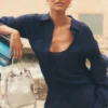 Semi-Sheer Golden Hour Button Down Long Sleeve - Navy