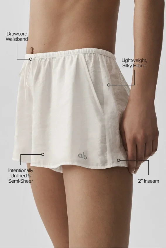 Semi-Sheer Golden Hour Mid-Rise Short - Ivory