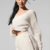 Sheer Cashmere Cropped Cardigan - Ivory