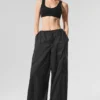 Sheer Game Time Wide Leg Jogger - Black