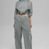 Sheer Game Time Wide Leg Jogger - Lunar Grey