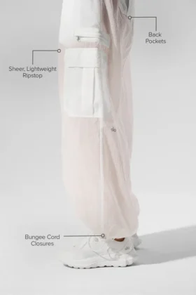 Sheer Game Time Wide Leg Jogger – White