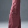 Show off Cargo Wide Leg Trouser (Regular) - Burgundy Truffle