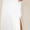 Silk Blend Low-Rise Radiance Long Skirt - White